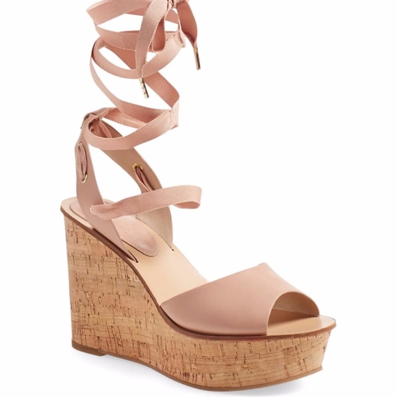 Topshop Shoes - Topshop Wise Platform Wedge Sandal w laces Nude